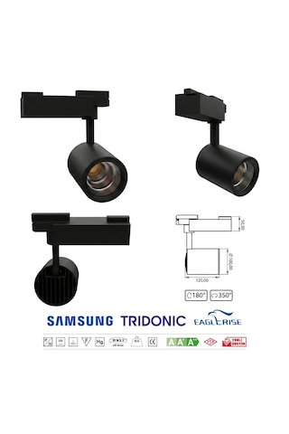 Arge Led Samsung Çipli 40w Siyah Kasa Monofaze Ray Spot 2700k