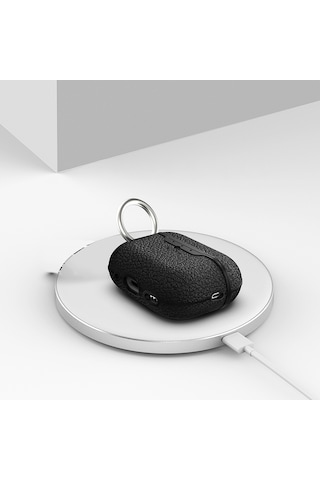 Apple Uyumlu AirPods Pro 3 Kılıf Deri Tarzı Silikon Case 03 Kırmızı
