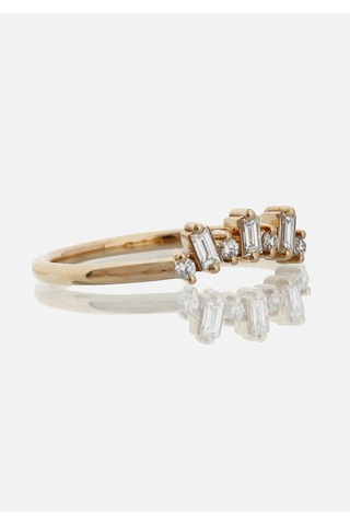 Baget Pırlanta Tasarım Eklem Yüzük Rose Gold