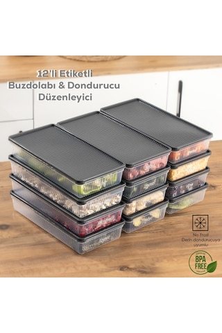 Porsima 1101 Dikdörtgen No-Frost Derin Dondurucu Saklama Kabı 12'li