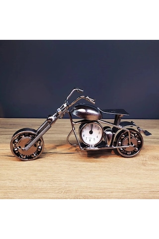 Masaüstü Dekoratif Metal Motor Saat Eskici Tarzı Vitrin Süsü Kitaplık Dekoru Çok Renkli