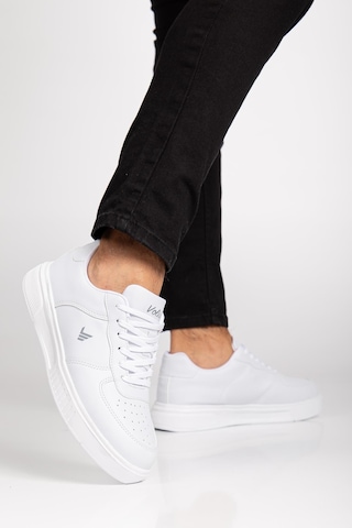 Dilimler Ayakkabı Unisex Spor Ayakkabı Beyaz Yüksek Taban Hafif Suni Deri-4159 Beyaz