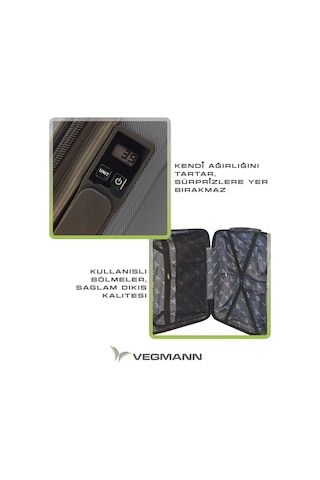 Vegmann Tartılı Scavel Antrasit Büyük Boy Valiz Antrasit