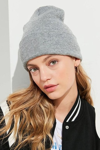 Unisex Kışlık Gri Katlamalı Bere Gri