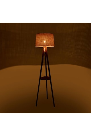 Evidea Lighting Sehpalı Tripod Lambader - Kahverengi / Ceviz - 153 Cm Kahverengi / Ceviz