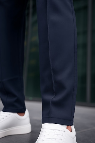 Erkek Lacivert Renk Esnek Likralı Fermuar Detaylı Jogger Pantolon-1804 Lacivert