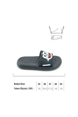 Gezer Yazlık Erkek Çocuk Eva Banyo Havuz Plaj Terlik Siyah