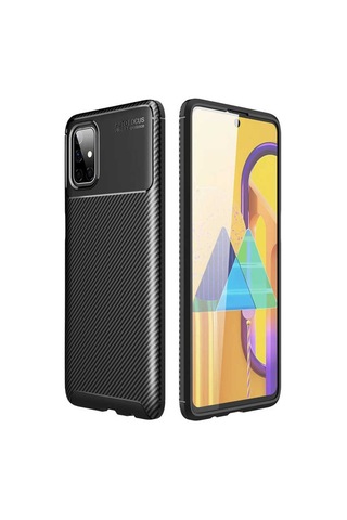 Samsung Uyumlu Galaxy M51 Kılıf Zore Negro Silikon Kapak-Siyah