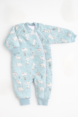 Babyhola 2.5 Tog Yorgan Gerektirmeyen Kalın Elyaf Dolgulu Çocuk Uyku Tulumu Pamuk Astarlı Unisex 6020 Mint Yeşil