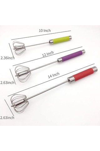 Kosona 12 İnç 430 Paslanmaz Çelik, Yüksek Sıcaklık Dayanıklı, Yıkama Kolay Yarı Otomatik Yumurta Çırpıcı - Mutfak Aleti Diğer