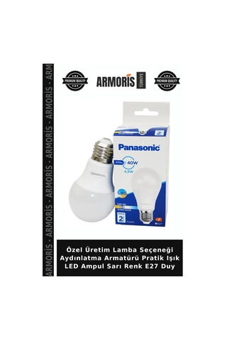 Özel Üretim Lamba Seçeneği Aydınlatma Armatürü Pratik Işık Led Ampul Sarı Renk E27 Duy