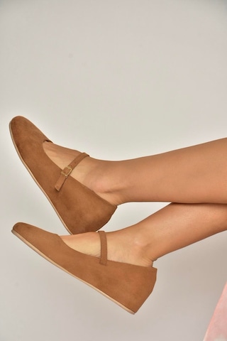 Fox Shoes Y250770702 Taba Süet Alçak Dolgu Tabanlı Kadın Ayakkabı Taba