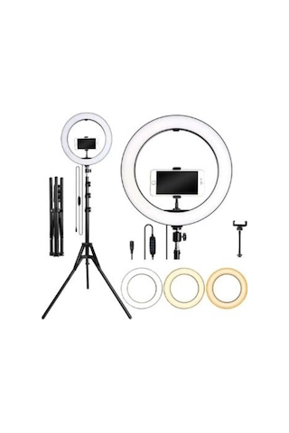 Youtuber 10 Inç Led Tripod Işıklı Telefon Tutucu Makyaj Işığı Ring Light