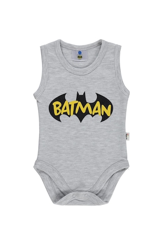 Civil Baby Batman Baskılı 3-18 Ay Çıtçıtlı Badi - Gri Karmelanj