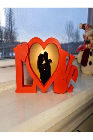 Love Yazı Figürlü Dekoratif Fotoğraf Çerçevesi