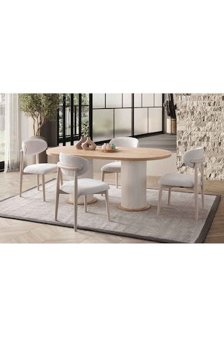Minima Yemek Masası Takımı 6 Kişilik Takım Bej