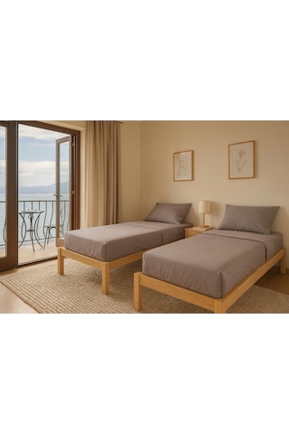 Doğal Masif Ahşap Butik Karyola Naturel Başlıksız 60x120