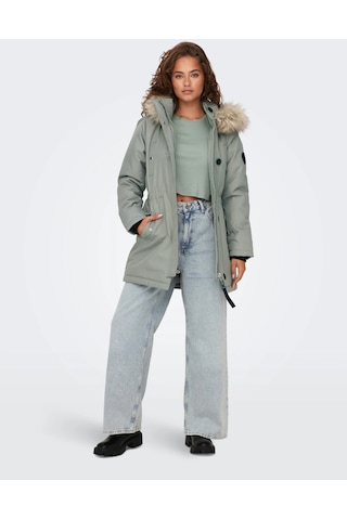 Only Kapüşonlu Yeşil Kadın Parka 15304625 001
