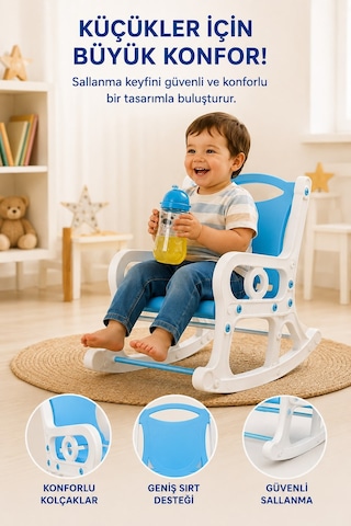 Mino Çocuk Sallanan Sandalye Dinlenme Ve Oyun Sandalyesi Pembe