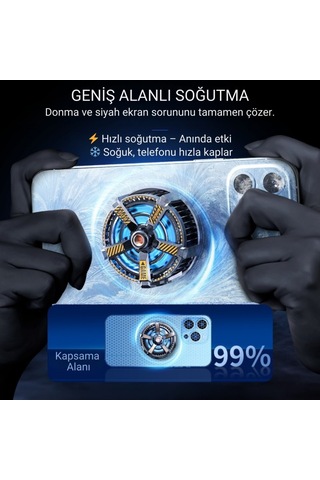 Polham Profesyonel 7000rpm Turbo Buz Tipi Manyetik Telefon Soğutucu Magsafe Uyumlu, Rbg Led Işıklı