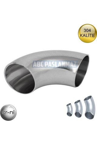 Paslanmaz Krom Patent Dirsek 90° 304 Kalite (Ölçü Seçiniz)