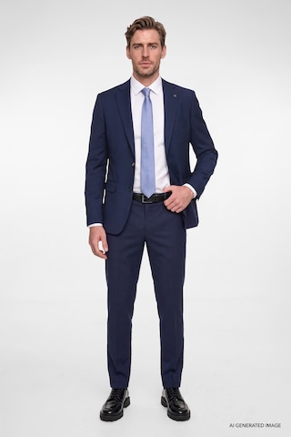 AC&Co / Altınyıldız Classics Erkek Lacivert Slim Fit Dar Kesim Mono Yaka Takım Elbise Lacivert