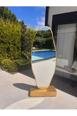 Asimetrik Ayna, Ultralüx Boy Aynası, Asimetrik Boy Aynası 188x66 180 X 65 Gold