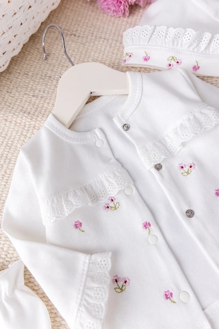 Çiçekli Natural 100% Pamuk 5'li Kız Bebek Hastane Çıkışı Bebek Takımı Set