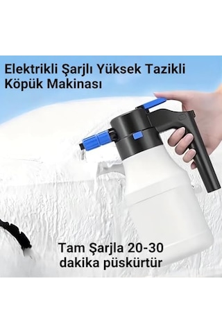 Polham Şarjlı Otomatik 1.5 Litre Yüksek Basınçlı Araç Yıkama Köpük Püskürtücü El Pompası Otomobil Temizleme Pompası