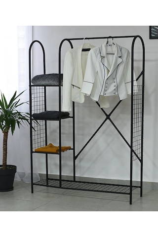 Gardrop Askı Metal Askılık Kıyafet Etek Askısı 5181 Siyah