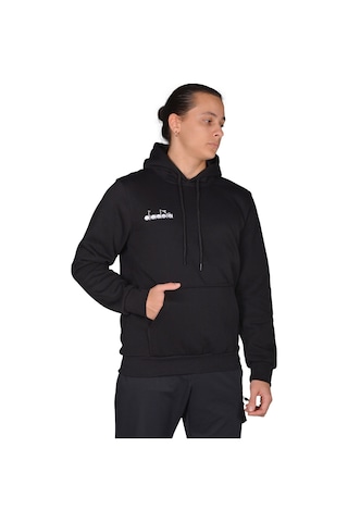 Diadora Bergamo - Erkek Siyah Pamuklu Spor Sweatshirt