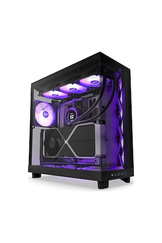 Nzxt H6 Flow CC-H61FB-R1 RGB 3 x 120 MM Atx Oyuncu Kasası Siyah