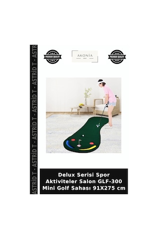 Delux Serisi Spor Aktiviteler Salon Glf-300 Mini Golf Sahası 91x275 Cm Çok Renkli