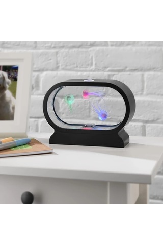 Honeybeeshop Yıllık Yeni Led Oval Sulu Denizanası Lambası Çok Renkli 1 Bilgisayar Simülasyon Sulu Denizanası Tankı Atmosfer Gece Lambası Çok Renkli