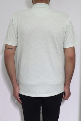 Santa Dmctekstil Erkek Desenli Klasik Kesim Rahat Kalıp Tek Cepli Polo Yaka Düğmeli T-shirt Yeşil