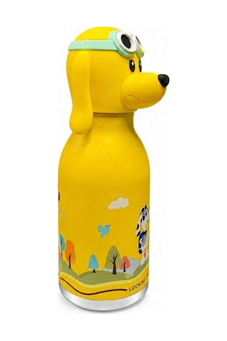 Koı Sarı Köpek 500 Ml Paslanmaz Çelik-pipetli Çocuk Termosu Ve Suluk Sarı Sarı