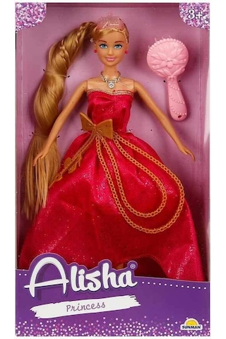 0835 Sun-rst-sıs-mnk Alisha Prenses Uzun Saçlı Aksesuarlı Bebek Set 29 Cm 3renk -sunman