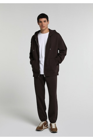 Colin's Colins Oversize Fit Kapüşonlu Düz Erkek Kahverengi Sweatshirt Cl1075851 Q1.v2 Dbr Koyu Kahverengi