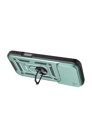 Newface Apple iPhone Uyumlu - 17 Pro Max Pars Lens Yüzüklü Silikon - Yeşil Belirtilmemiş