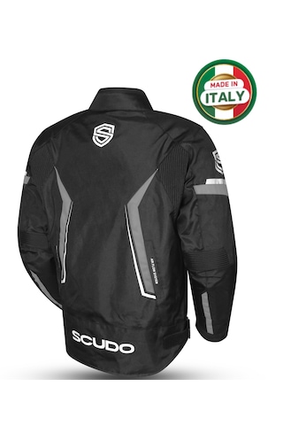 Scudo Roma 4 Mevsim Erkek Motosiklet Ceketi Siyah/gri