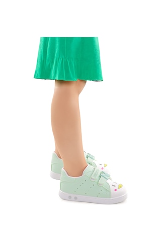 Kiko Kids Bart Cırtlı Işıklı Kız Bebek Spor Ayakkabı Su Yeşili