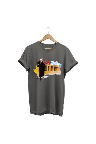 Atatürk Anıtkabir 10 Kasım 29 Ekim 23 Nisan 19 Mayıs Cumhuriyet Sonsuza Kadar Regular Fit T-shirt Antrasit
