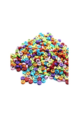 Harf Boncuk Elips Karışık Renkli 6 Mm 250 Gr