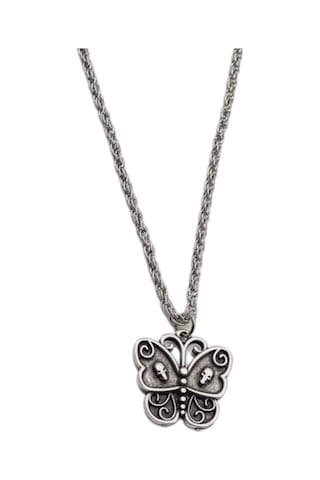 Tezzgelsin 925 Ayar Antik Gümüş Kaplama Deathly Butterfly Kelebek Kolye Gümüş