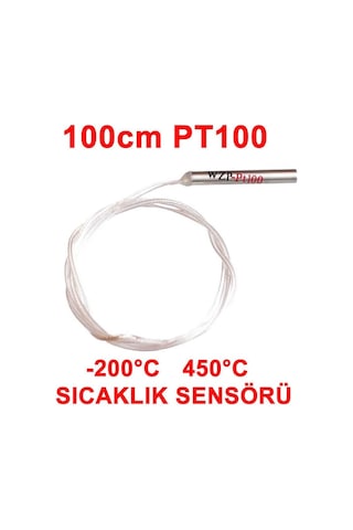 Pt100 Platinyum Isı Sıcaklık Sensörü 100cm Su Geçirmez -200c To 450c Metal Koruyucu Dalgıç Prob Termal Direnç H