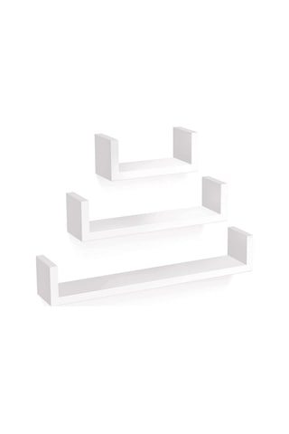 Tuliplife Dekoratif Beyaz Uçan Duvar Rafı Beyaz