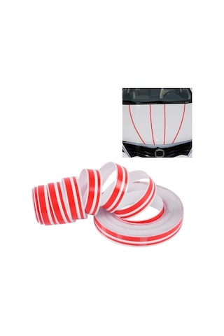 Cbtx 12MM 9.8M Kendinden Yapışkanlı Dekoratif Araç Şerit Bant Hattı Kırmızı
