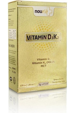 Nouplus Vitamin D3 K2 Sprey 20 ML Nouplus Vitamin D3 K2 Sprey 20 ML