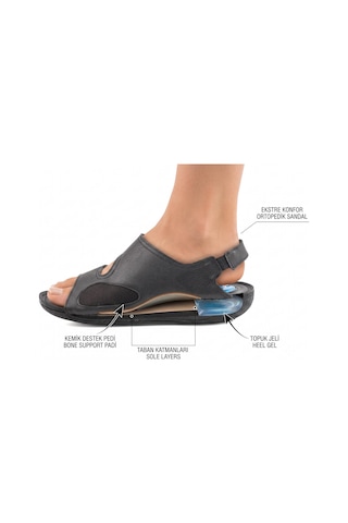 Roy Jones Roy&jones Kadın Anotomık/kemik Destekli Sandalet K500-101 Siyah