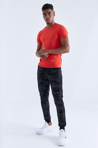 Tommy Life Siyah Kamuflaj Kamuflaj Desenli Dar Kalıp Jogger Erkek Eşofman Alt - 84754 Siyah